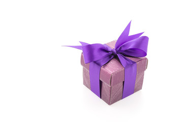 Purple gift box isolated on white background