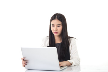 Fototapeta premium business woman working on laptop