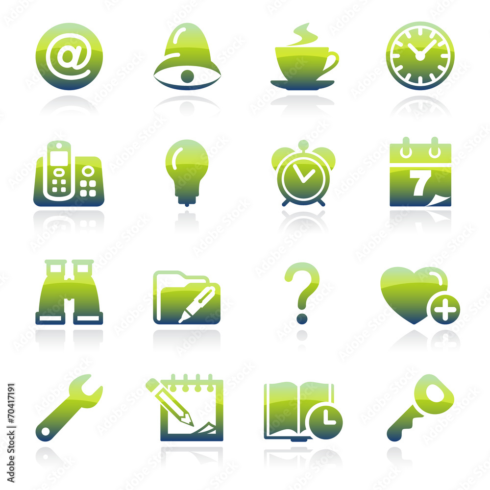 Sticker Organizer green icons.