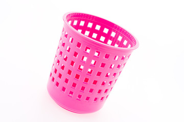 Plastic basket isolated on white background