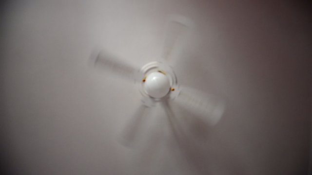Spinning ceiling fan