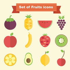 Set of Fruits icons