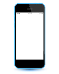 Blue smartphone mockup vector realistic