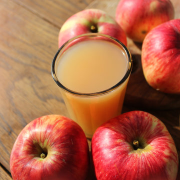 Fresh unfiltered organic apple juice