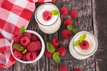 raspberry and yogurt