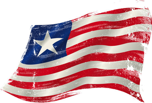 Liberian grunge flag