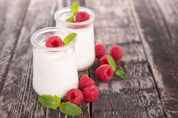 raspberry and yogurt