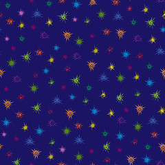 Fototapeta na wymiar Multicolour stars seamless pattern