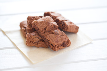 chocolate cookies on white table