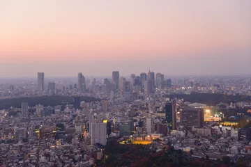 Fotobehang Tokyo in the twilight, direction to Shibuya, Shinjuku © Scirocco340
