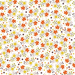 Wall murals Small flowers vector small autumn flowers seamless pattern
