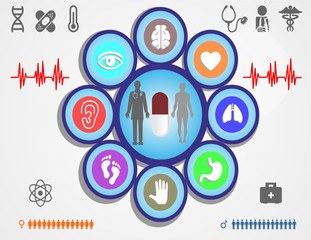 a large circle with the silhouettes in the center and the bodies