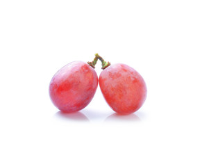 red grapes isolated on white
