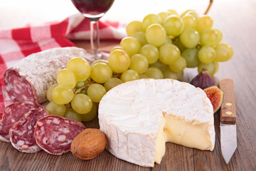 cheese, grape and salami