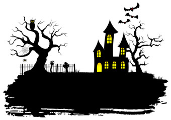 haunted house at halloween