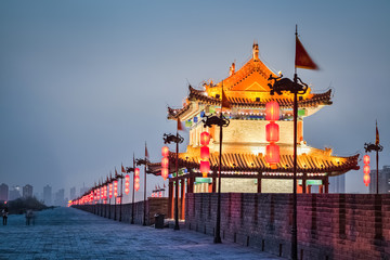 beautiful xian city  in nightfall