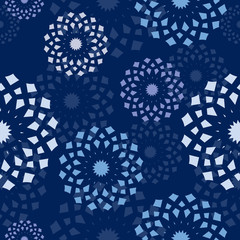 winter background, vector seamless pattern with snowflakes