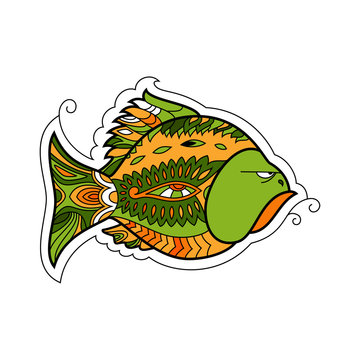 graphic illustration angry fish