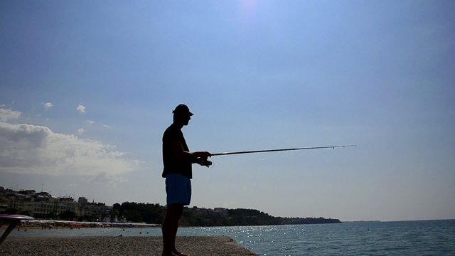 Fly-Fishing at sea horizon