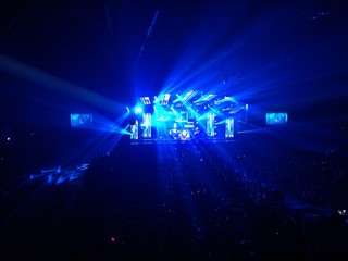 Fototapeta na wymiar concert blue light