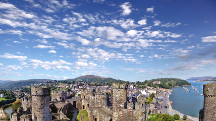 Obraz premium Zamek Conwy w Walii, Wielka Brytania, seria zamków Walesh