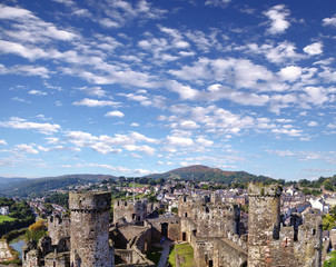 Fototapeta na wymiar Conwy Castle in Wales, United Kingdom, series of Walesh castles