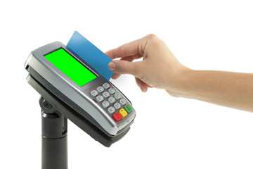 Paying with credit card terminal