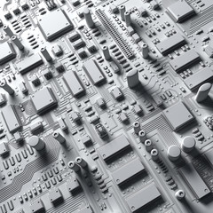 Fantasy circuit board or mainboard. Technology  3d illustration