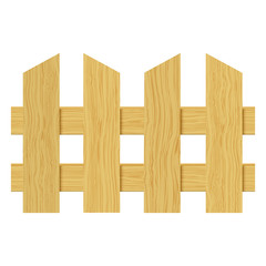 Wooden fence isolated on white background. Vector illustration.