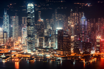 Fototapeta na wymiar night in hong kong