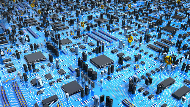 Fantasy circuit board.  3d illustration