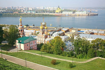 Fototapeta na wymiar Autumn view of colorful Nizhny Novgorod