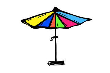 Obraz premium farbiger Sonnenschirm, Silhouette...