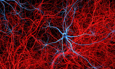 Fantasy cancerous metastasis.  Medical illustration