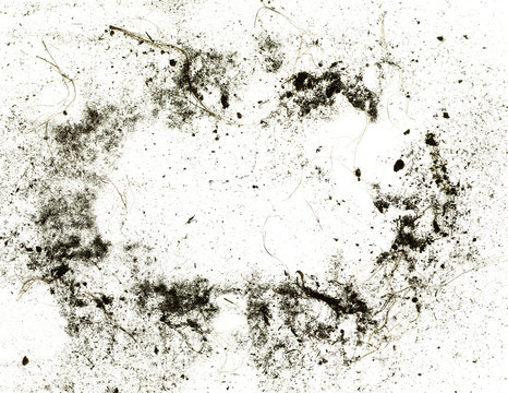 Frame made from soil and dirty on white background