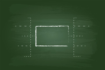 Business Flow Chart Rectangles Graphic On Green Board