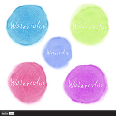 Vector illustration of Watercolor set