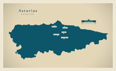 Modern map - Asturias ES