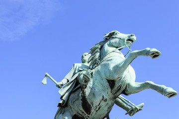 Fototapeta premium Statue in Kopenhagen - Bischof Absalon auf dem Pferd