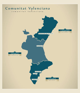 Modern map - Comunitat Valenciana ES