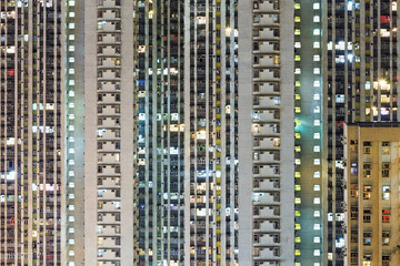 Fototapeta na wymiar Compact building in Hong Kong