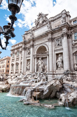 Fototapeta na wymiar Fontana di Trevi. Trevi Fountain, Rome, Italy