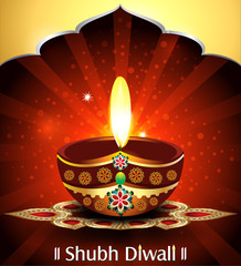 vector diwali background with rangoli