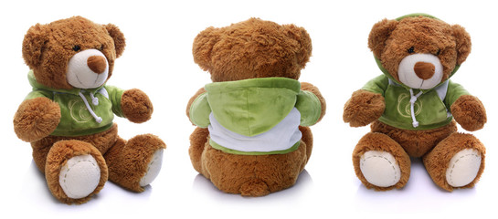 Teddy bear positions on white background © bluebat
