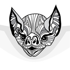 Bat head vector animal illustration for t-shirt