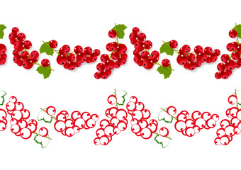 Seamless ornaments with red currants