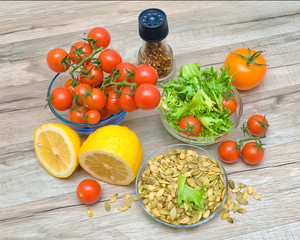 ingredients for making vegetable salad