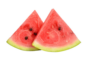 Slices of watermelon isolated on white background