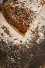 piece of cake sprinkled with caster sugar