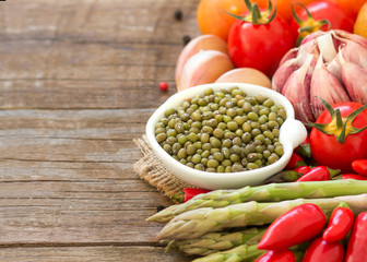 Mung beans and vegetables
